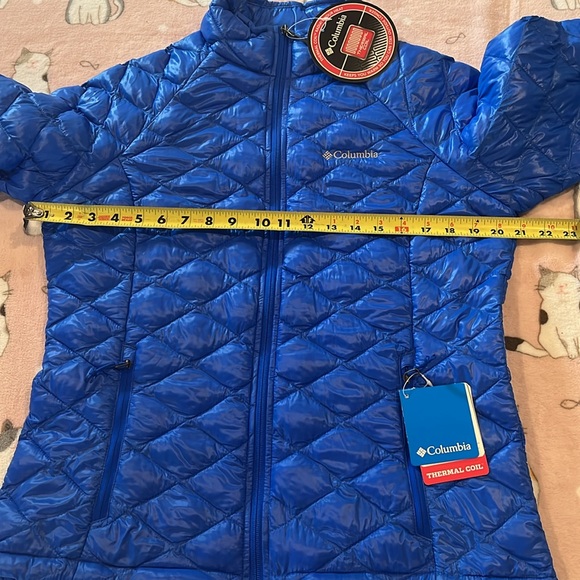 New! Columbia White Pine Thermal Coil Blue Quilted Packable Jacket Large - Picture 14 of 16